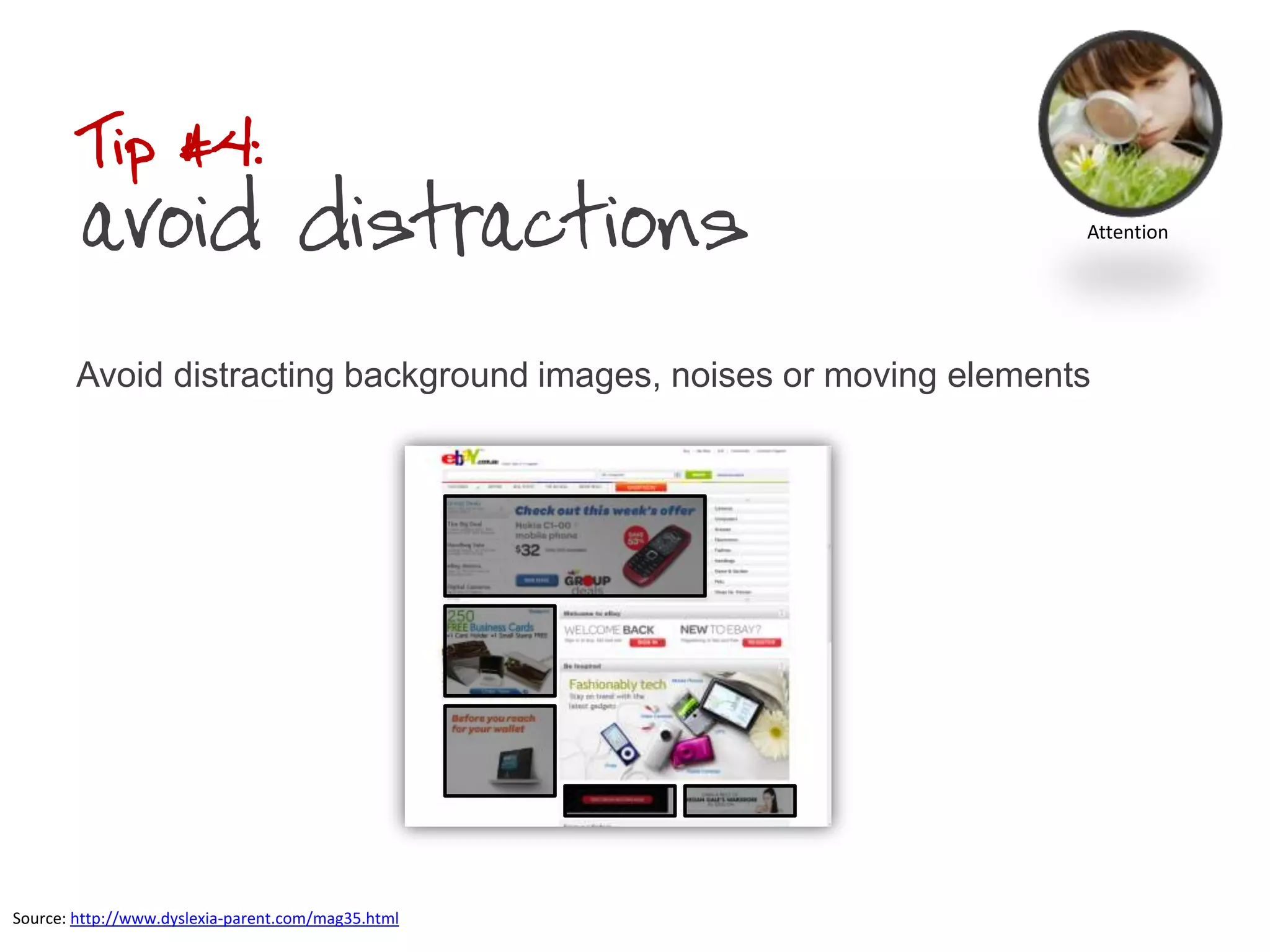 Add Distracting Designing for cognitive disabilities | PPTX