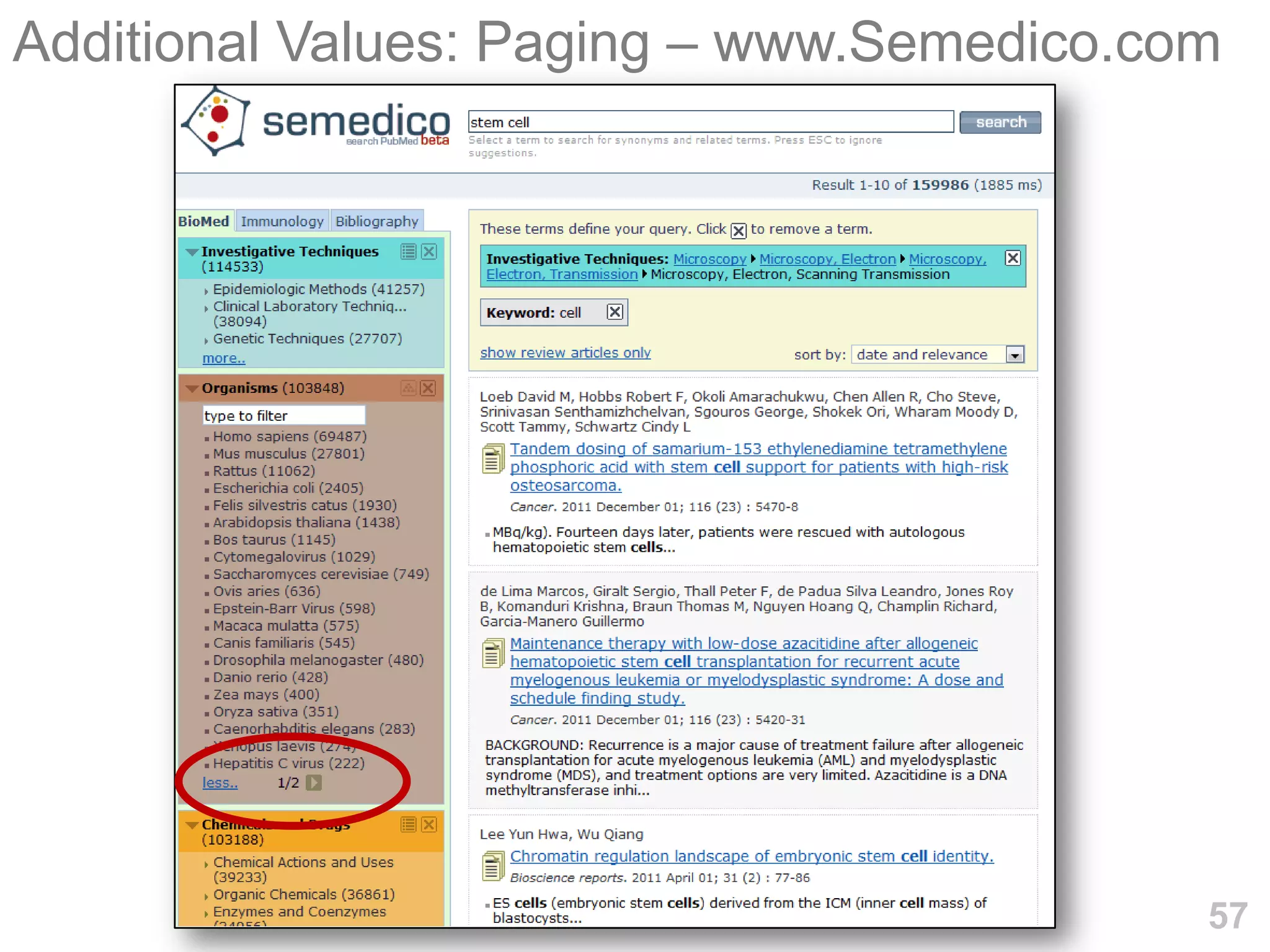 Additional Values: Paging – www.Semedico.com




                                           57
 