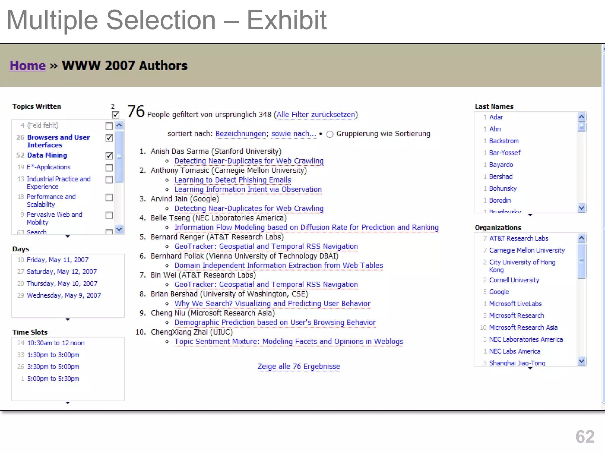 Multiple Selection – Exhibit




                               62
 