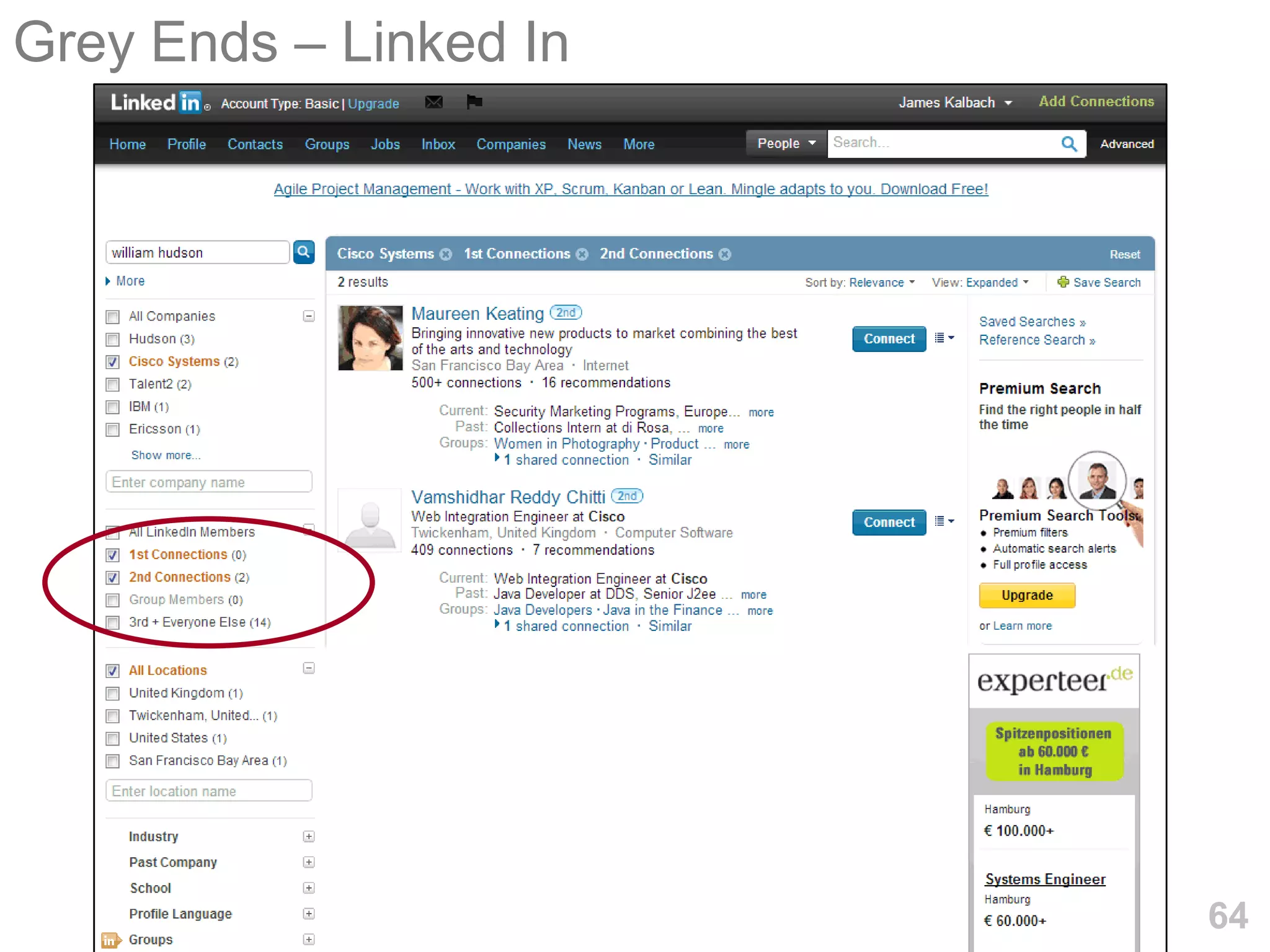 Grey Ends – Linked In




                        64
 