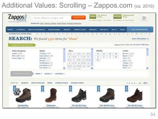 Additional Values: Scrolling – Zappos.com (ca. 2010)




                                                  54
 