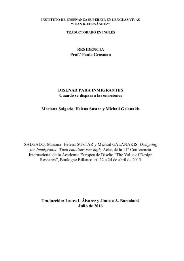 Designing for immigrants. Cuando se disparan las emociones
