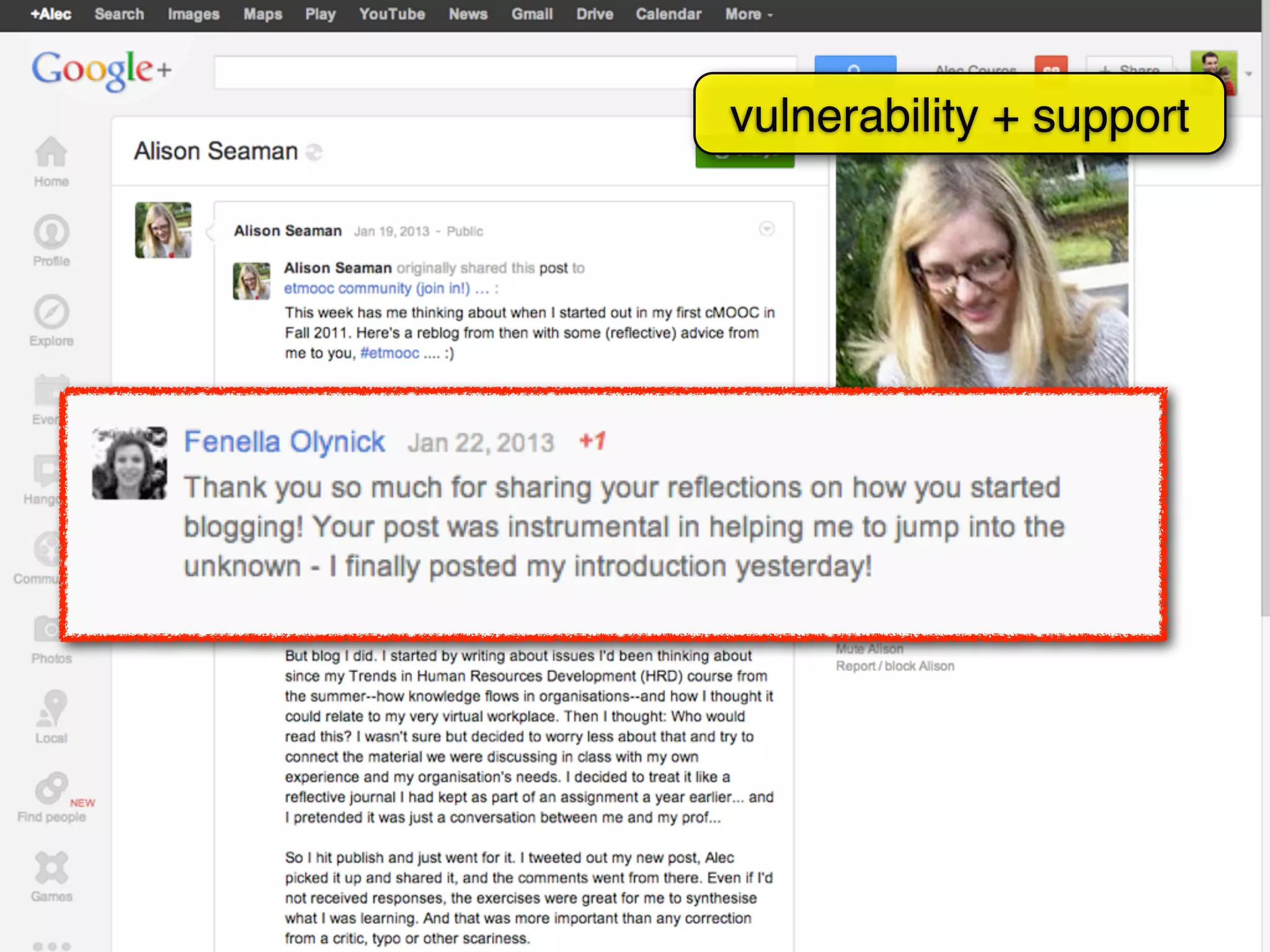 vulnerability + support
 