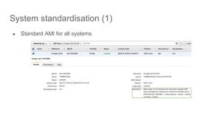System standardisation (1)
● Standard AMI for all systems
 