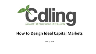 How to Design Ideal Capital Markets
June 3, 2014
 
