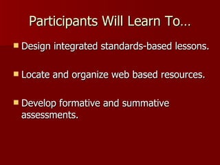 Designing Integrated Lessons | PPT