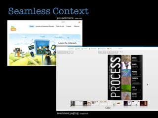 Seamless Context
         you are here. idea.org




         seamless paging. magcloud
 