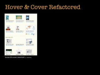 Hover & Cover Refactored




hover & cover resolved. y! teachers
 