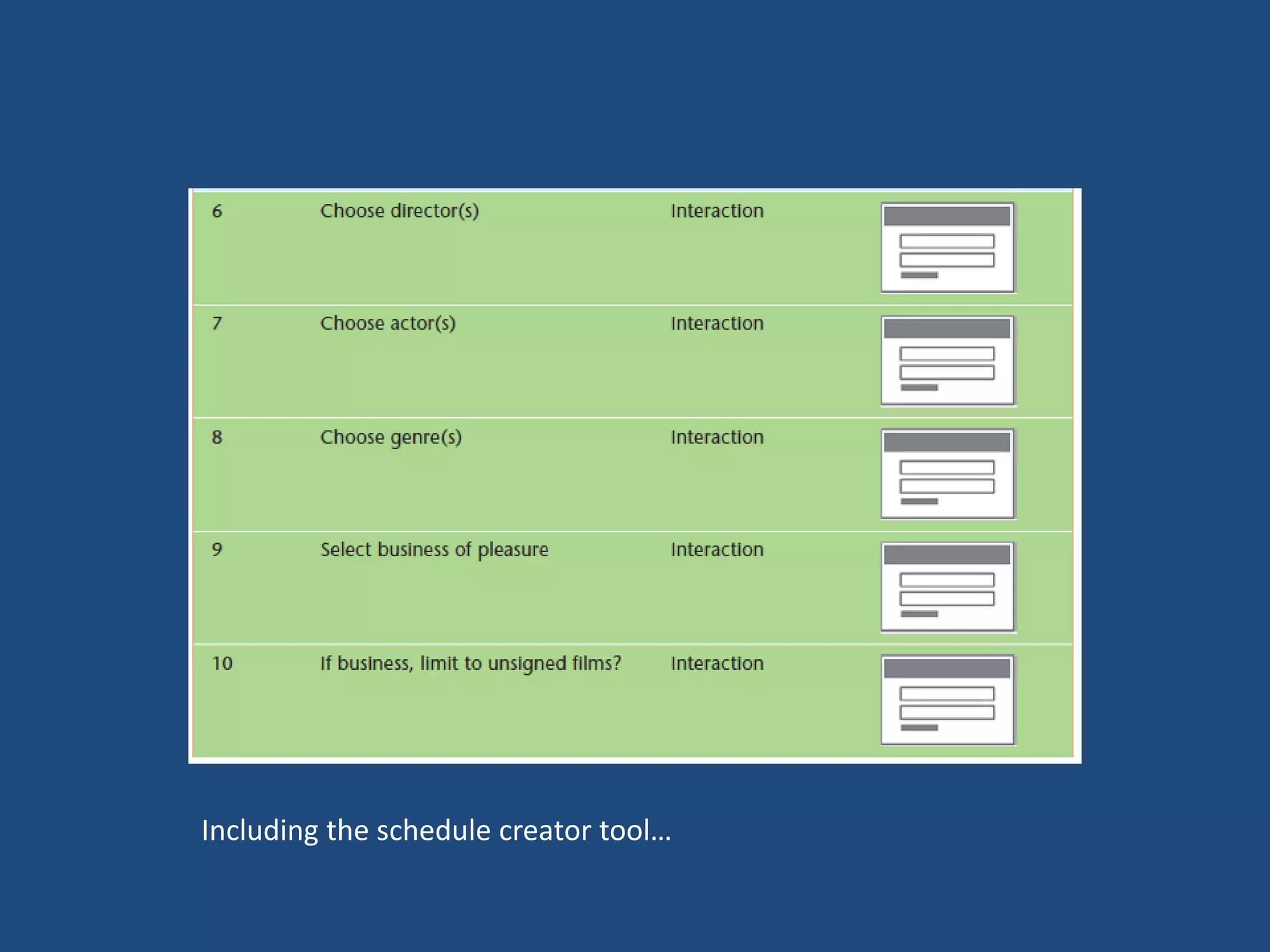 Including the schedule creator tool…
 