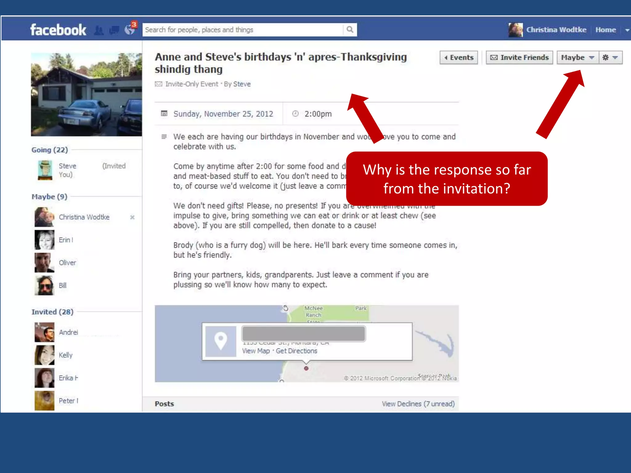 Why is the response so far
  from the invitation?
 