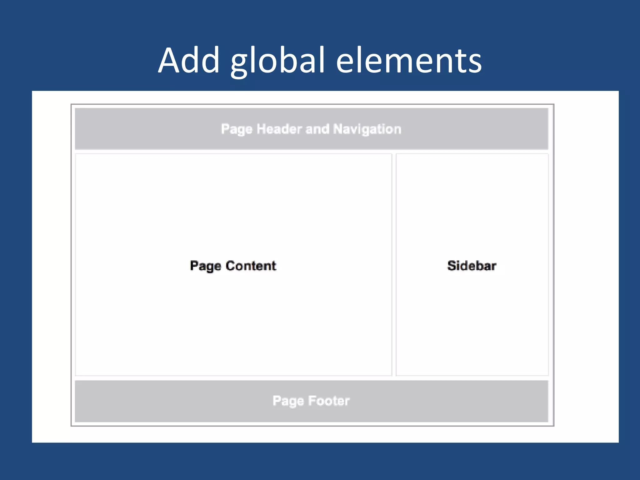 Add global elements
 