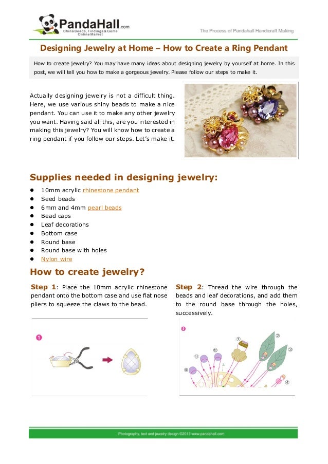 Designing jewelry at home how to create a ring pendant