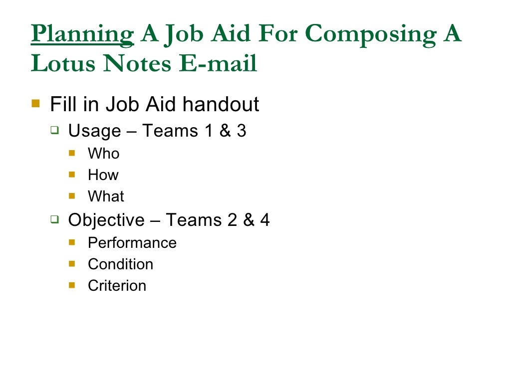 Designing Job Aids