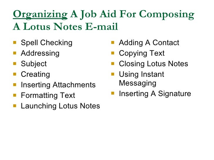 Designing Job Aids