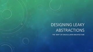 Designing leaky abstractions | PPT