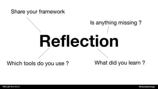 Fab Lab Barcelona @futurelearningu
Reﬂection
Share your framework
Which tools do you use ?
Is anything missing ?
What did you learn ?
 