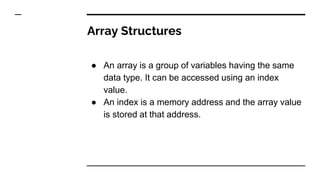Designing memory and array structures.pptx | Programming Languages ...
