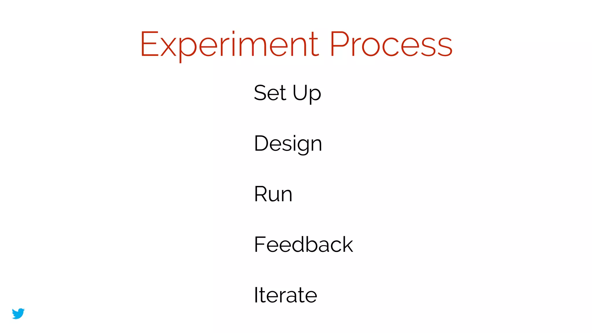 @lissijean
Experiment Process
Set Up
!
Design
!
Run
!
Feedback
!
Iterate
 