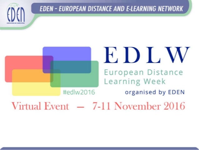 European Distance Learning Week Designing Open And Non Formal Curri