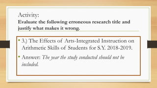 DESIGNING RESEARCH for SHS Practical Research 2 | PDF