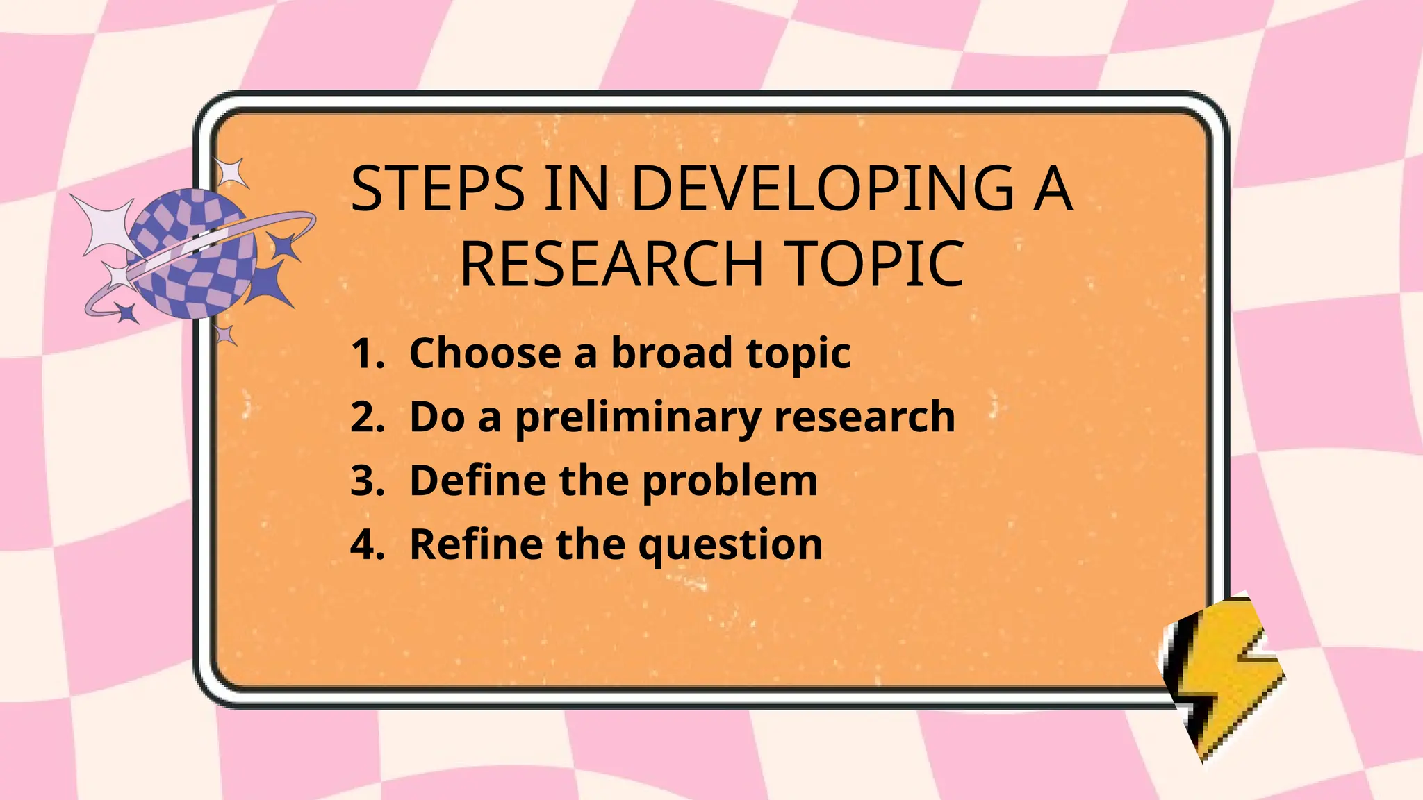Tips On How To Design The Research Topic Pptx