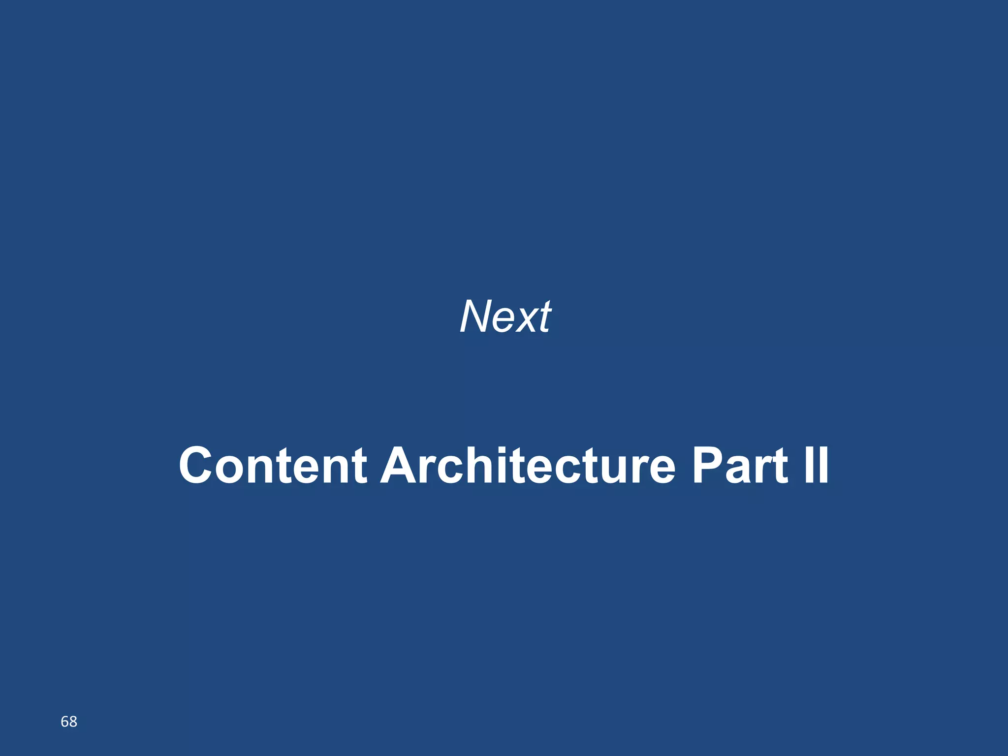 Next


     Content Architecture Part II



68
 