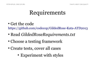 Designing Test Cases for the Gilded Rose Kata (2013) | PDF