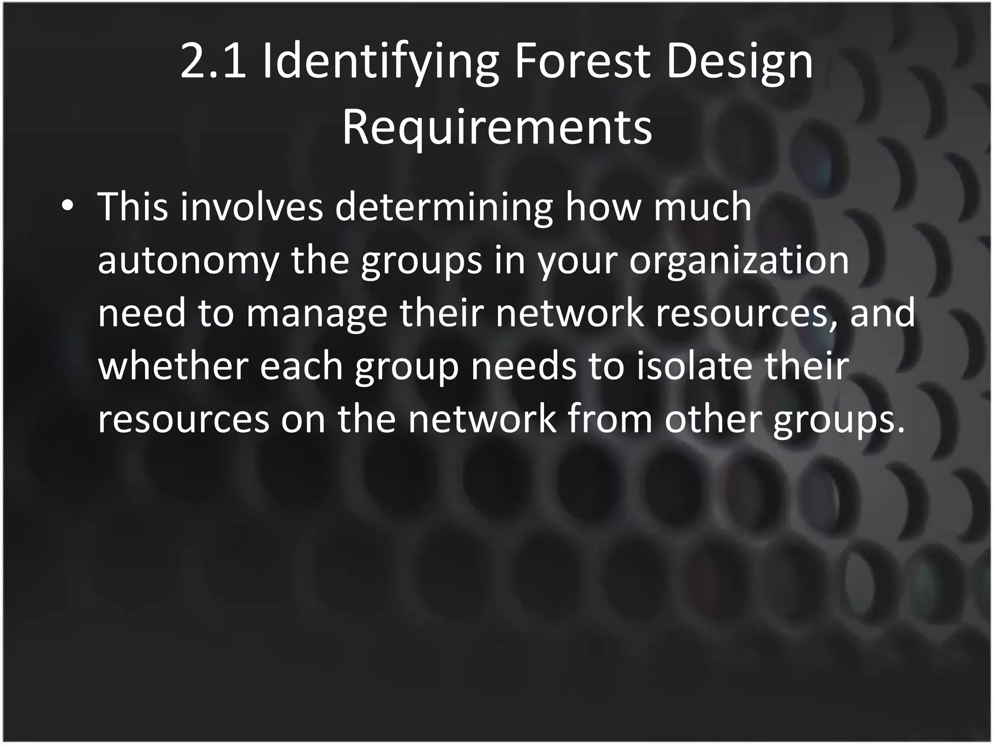 Designing the active directory logical structure ppt