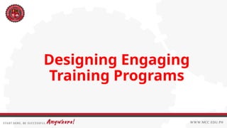 Designing Training Program for Competency Based Training | PPTX