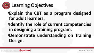 Designing Training Program for Competency Based Training | PPTX