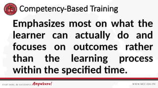 Designing Training Program for Competency Based Training | PPTX