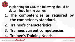 Designing Training Program for Competency Based Training | PPTX