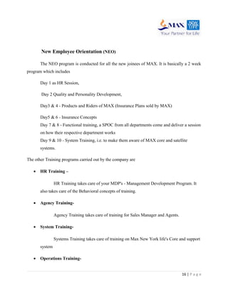 Neo Training Program Designing training program for max new york life | DOC