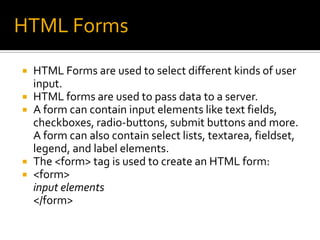 Designing web pages html forms and input | PPTX | Web Design and HTML ...