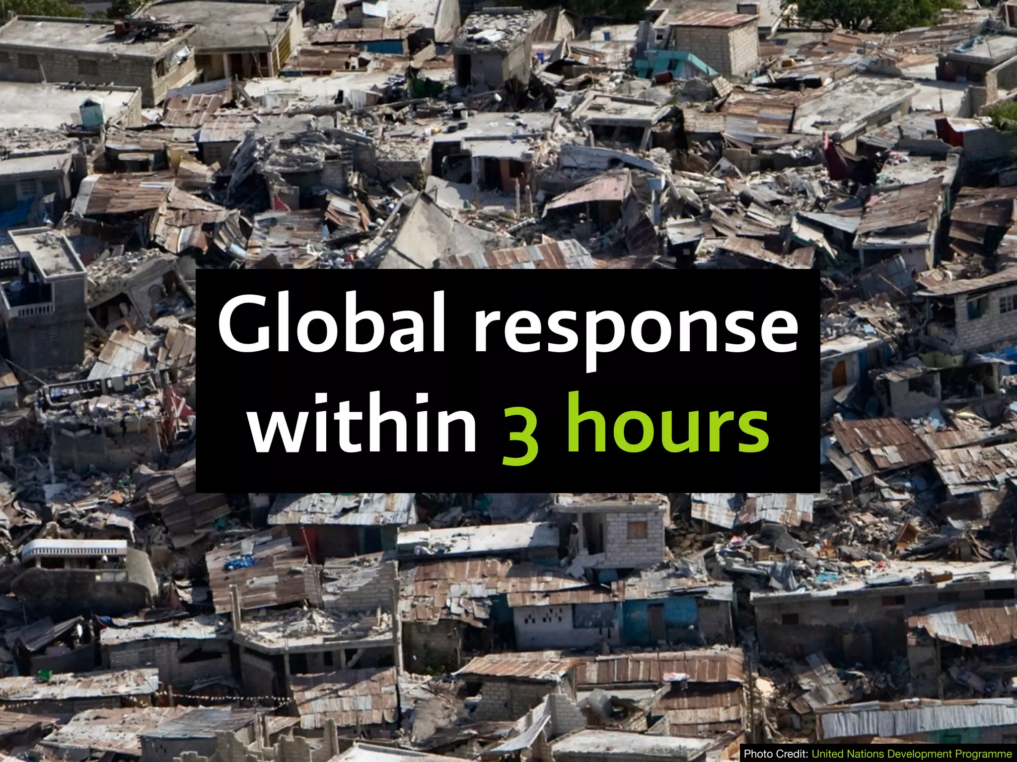 Photo Credit: United Nations Development Programme
Global response
within 3 hours
 