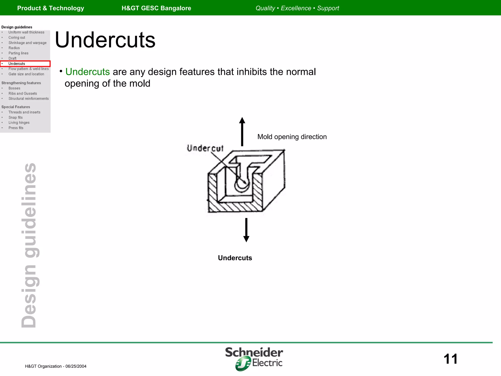 Undercut Engineering Design Designing with plastics | PPT