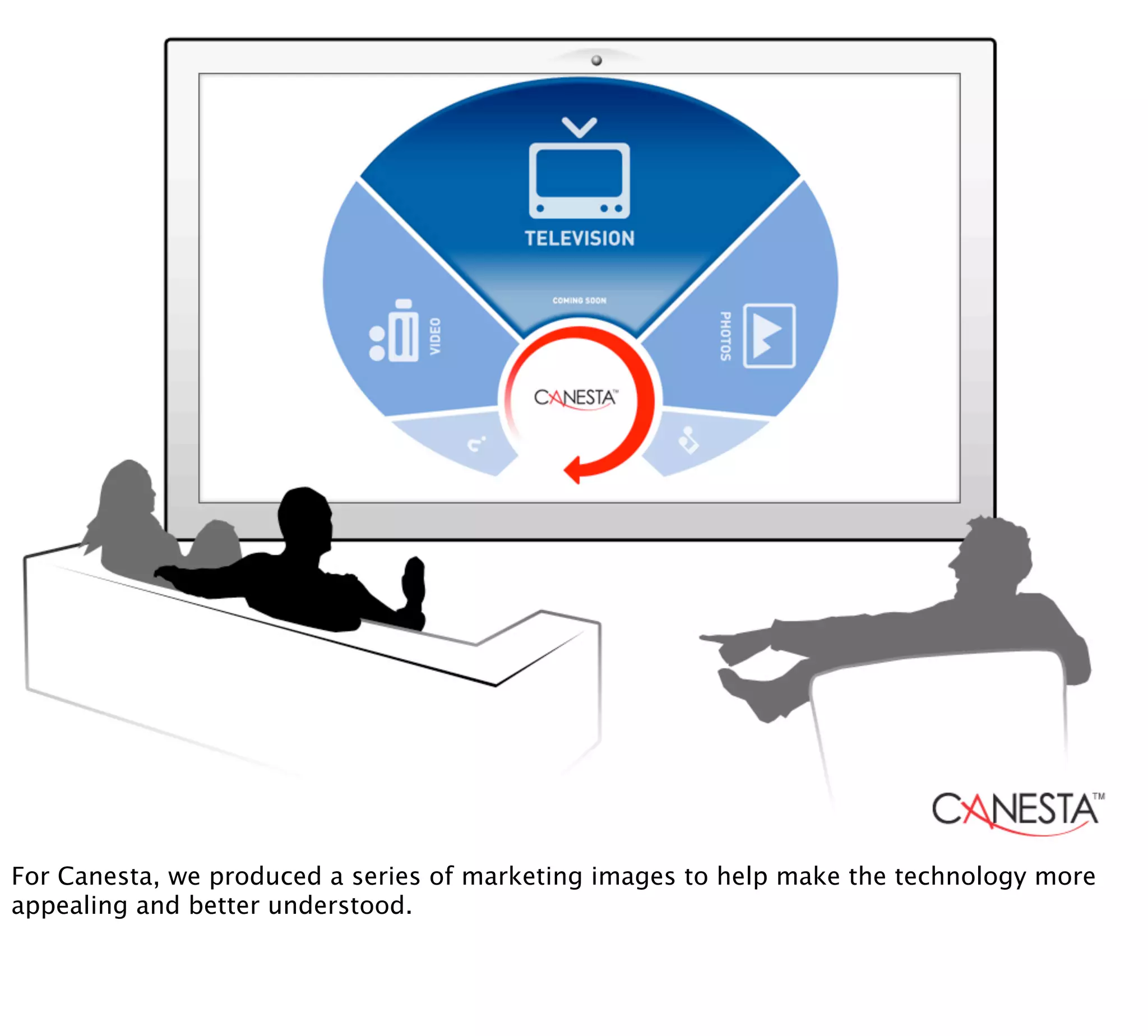 For Canesta, we produced a series of marketing images to help make the technology more
appealing and better understood.
 