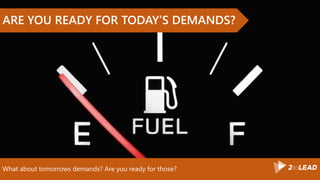 What about tomorrows demands? Are you ready for those?
ARE YOU READY FOR TODAY’S DEMANDS?
 