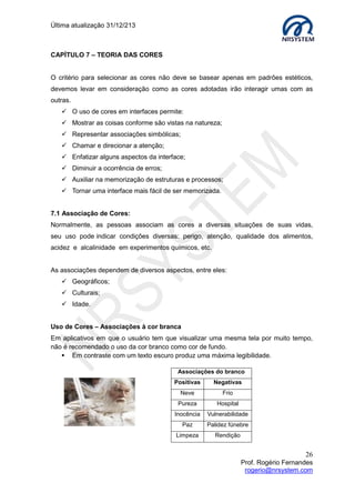 Última atualização 30/05/2015
26
Prof. Rogério Fernandes
rogerio@nrsystem.com
3º Descompacte a Pasta e importe os arquivos para dentro de seu projeto
4º Agora é só criar as classes no HTML de acordo com o CSS da Pasta
Exemplo de utilização do ícone book:
Como podemos perceber, no diretório principal possuímos uma pasta para os arquivos
CSS da aplicação, uma pasta para as imagens utilizadas (img) e o código HMTL utilizado
(index).
* Você pode mudar o arquivo style das fontes para a pasta CSS, sendo necessário nesse
caso, mudar o endereço no link no head do arquivo HTML
<link href="style.css" rel="stylesheet" type="text/css">
 