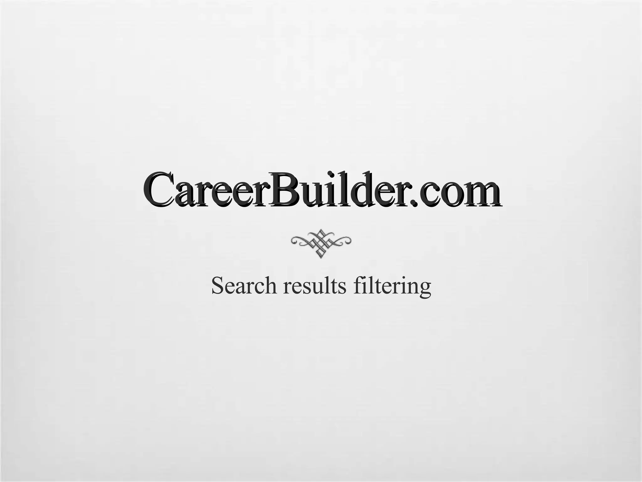 CareerBuilder.com Search results filtering 