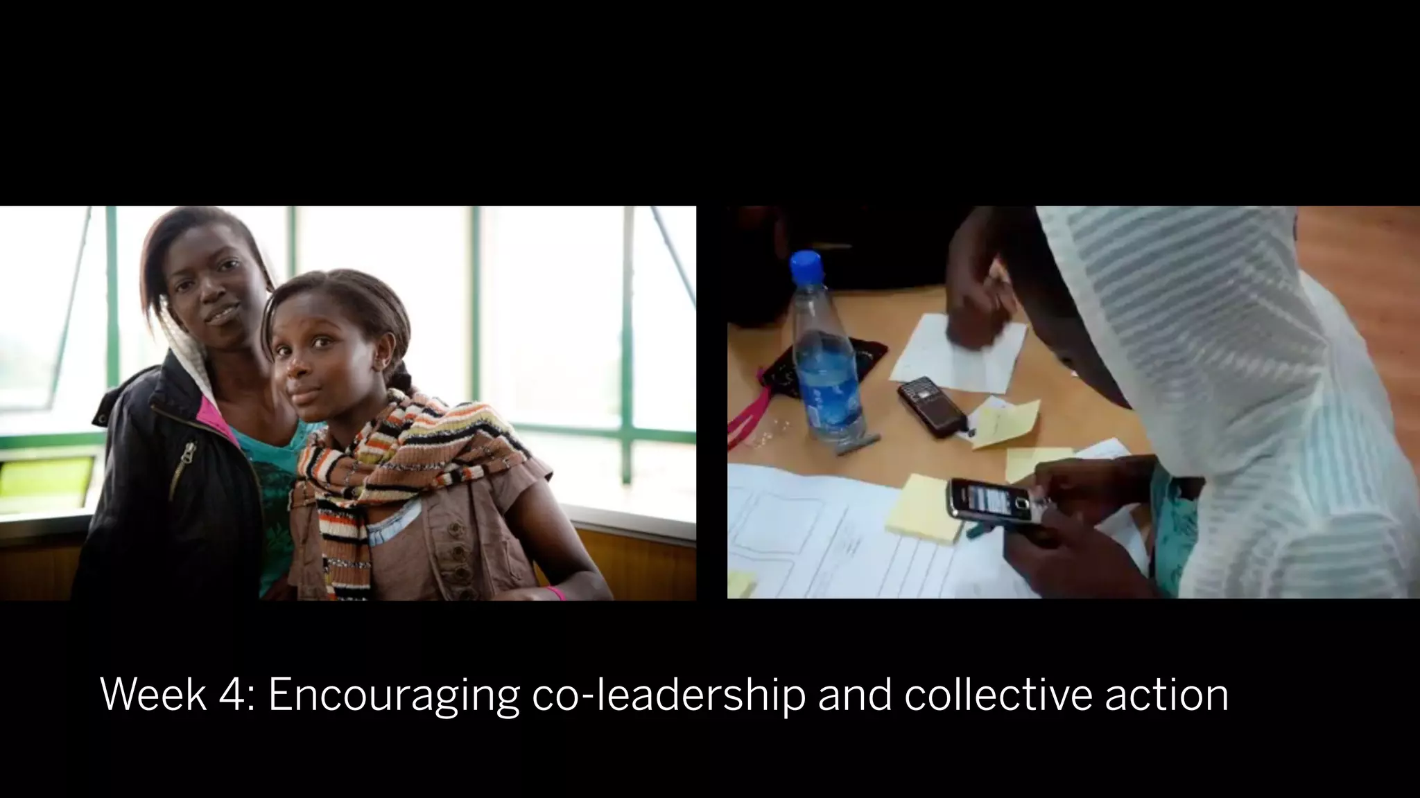 Week 4: Encouraging co-leadership and collective action
 