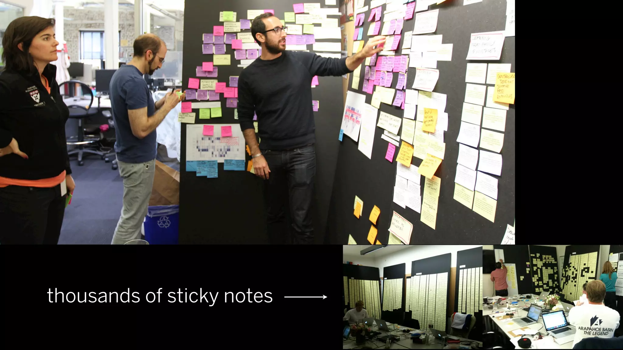thousands of sticky notes
 