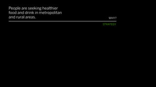 People are seeking healthier
food and drink in metropolitan
and rural areas.                               WHY?

                                           STRATEGY



It’s expensive to constantly
visit vending machines to reﬁll   WHAT’S STANDING IN
it with fresh foods.                       OUR WAY?




How might we best maintain
the freshness of healthy food
in a vending machine?                HOW MIGHT WE?
 