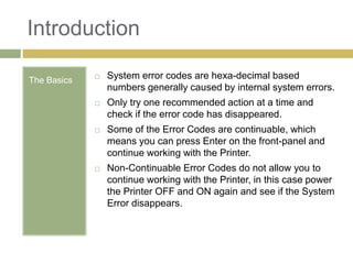 A Guide to Error Codes on Designjet Z6100 | PPTX