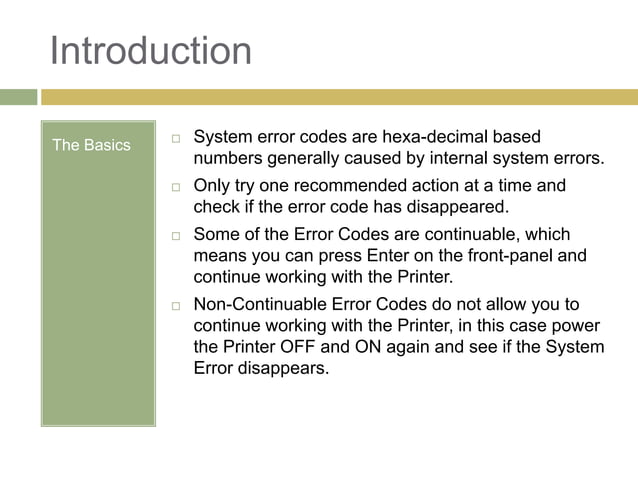 A Guide to Error Codes on Designjet Z6100 | PPTX