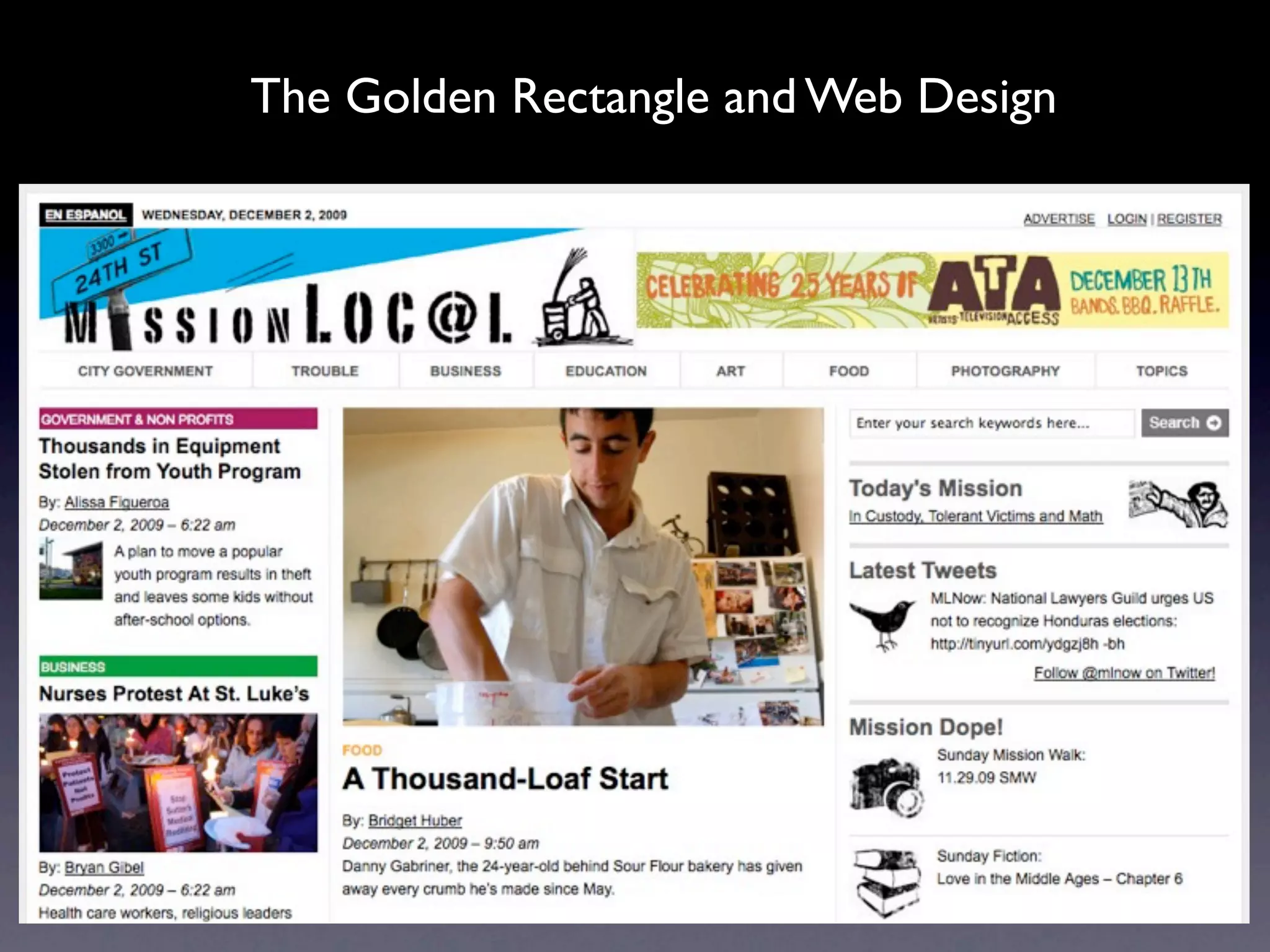The Golden Rectangle and Web Design
 