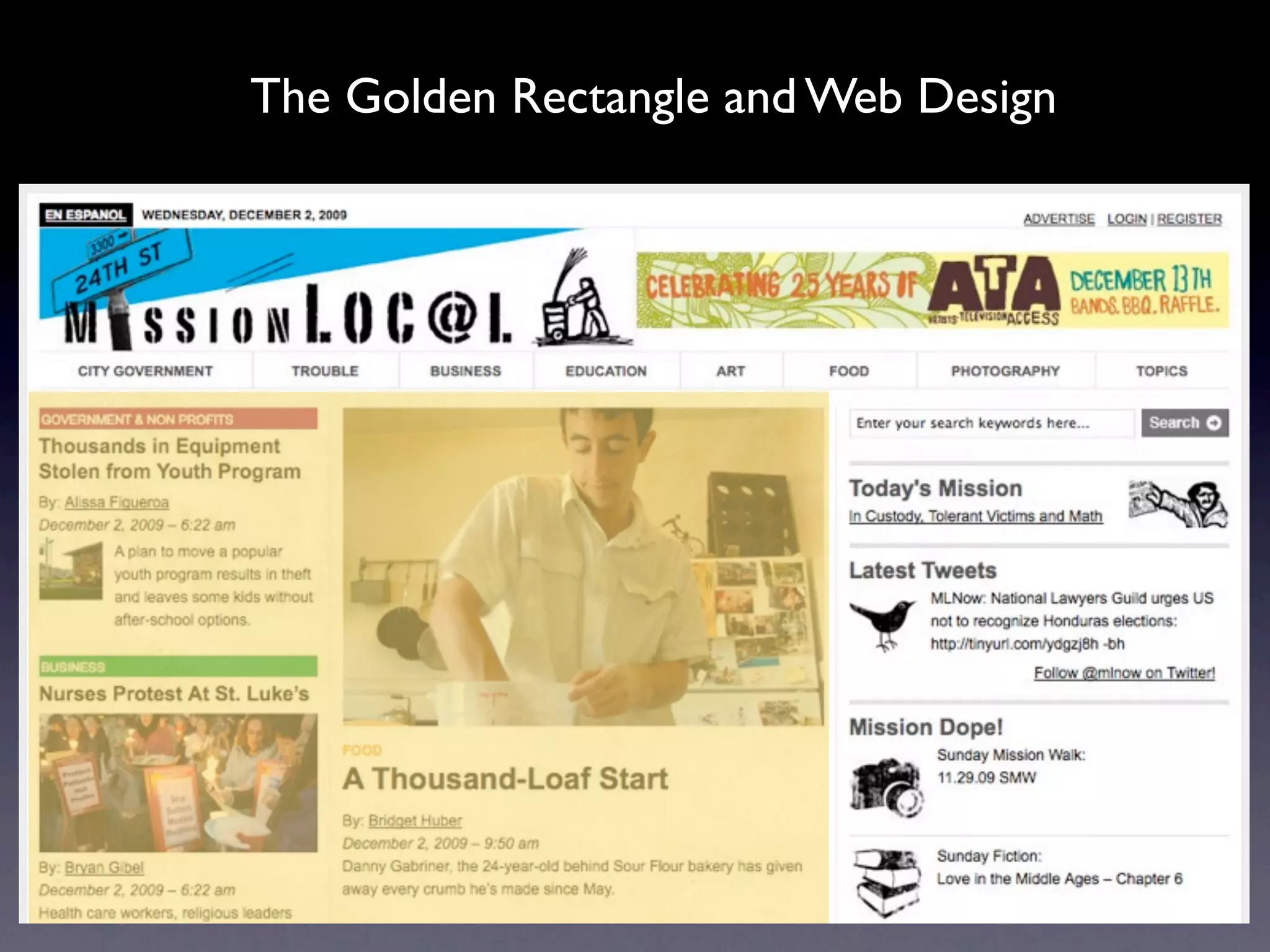 The Golden Rectangle and Web Design
 