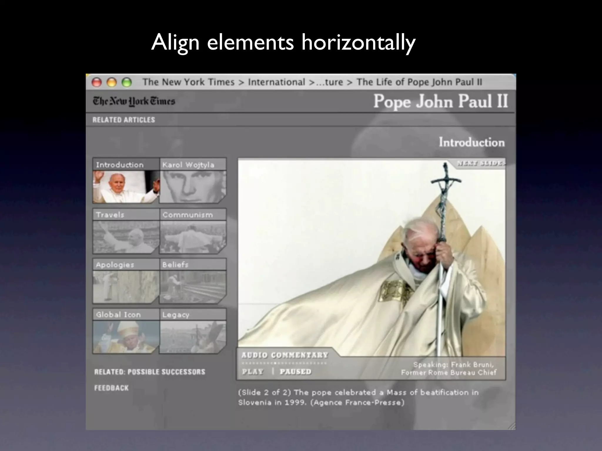 Align elements horizontally
 