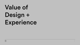 Value of
Design +
Experience
1
 
