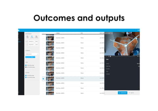 Outcomes and outputs
 